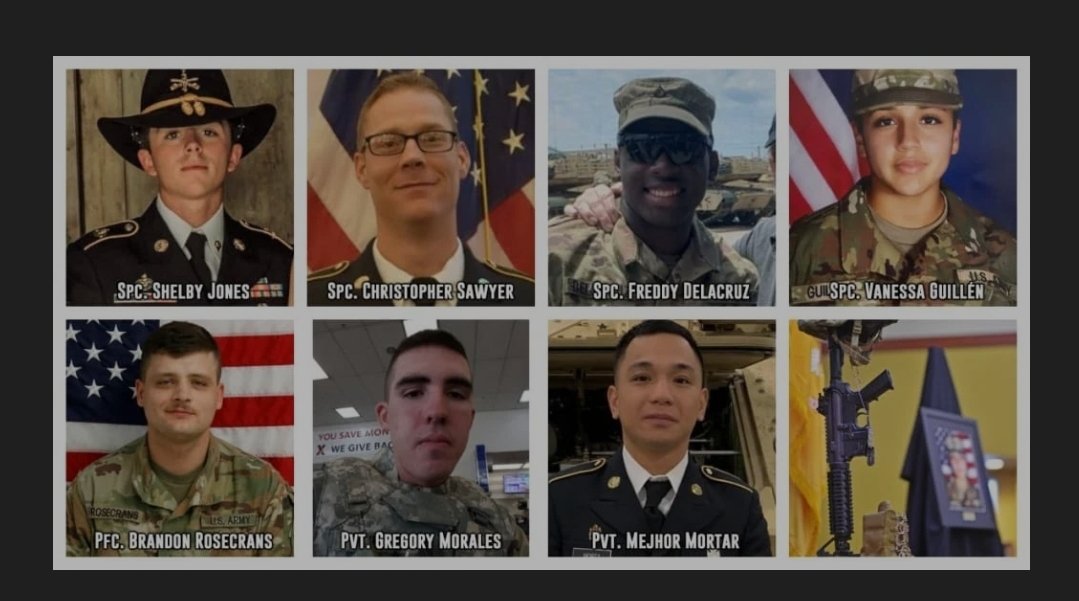 underthe_3's tweet photo. *3 deaths w/i the past month at Fort Hood 
*6 deaths this year on the base 
*8 total deaths stemming from the base, if you include the 2 deployed victims who allegedly died overseas

THESE VICTIMS &amp; THEIR FAMILIES DESERVE JUSTICE https://t.co/9f52EHErCf
