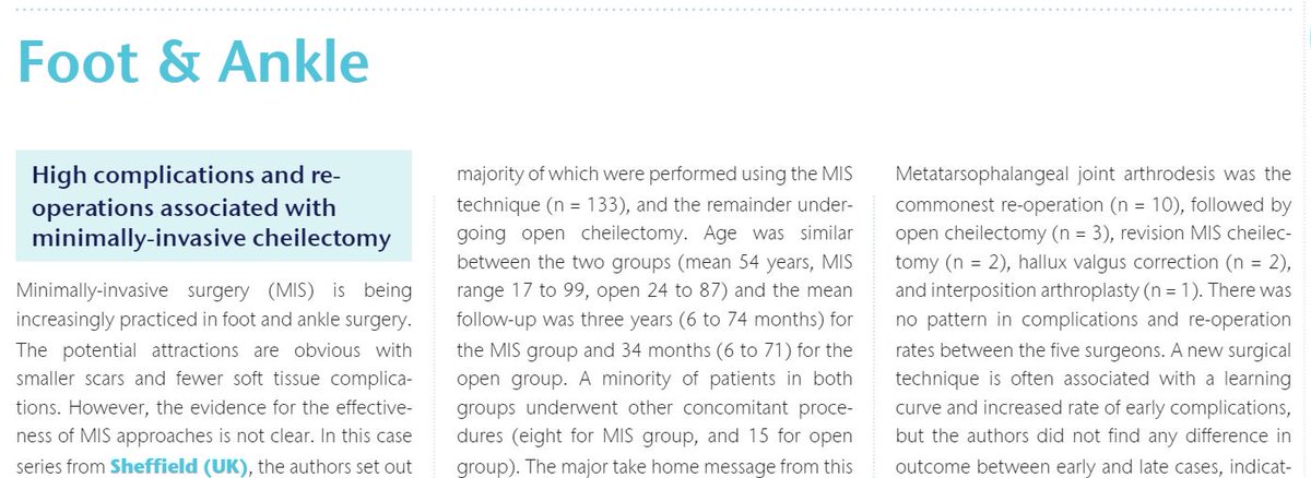 BoneJoint360's tweet photo. 🦶June’s Foot &amp; Ankle Roundups discuss minimally invasive cheilectomy, silastic #arthroplasty in end-stage #hallux rigidus and much more! https://t.co/4XH7l3ymve🦶 https://t.co/zowoR8NY4F