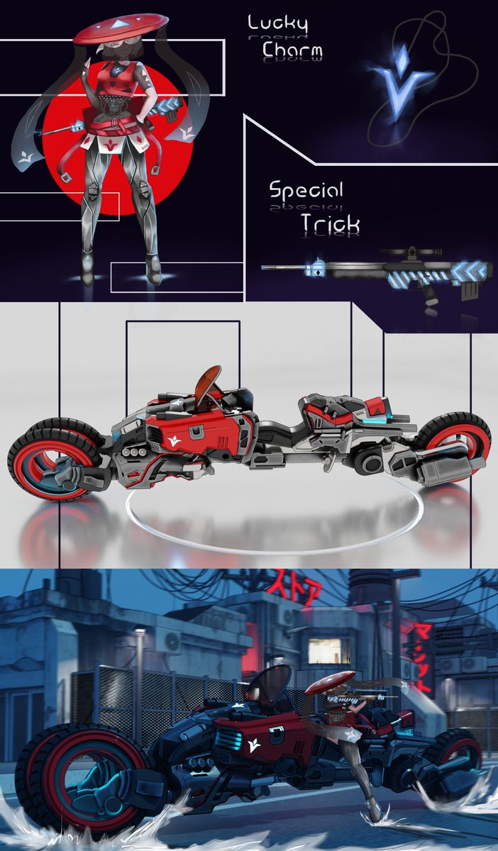STrivone's tweet photo. https://t.co/r1eSr1lELf
submission for the radical racer #deviantartchallenge
Best of luck to all of the participants #RadicalRacerOCC challenge!
@NeekoNiko designed the vehicle and @STrivone designed the character
#scifiart #b3d #krita #anime #characterdesign #vehicledesign https://t.co/AhHwJmzWnv