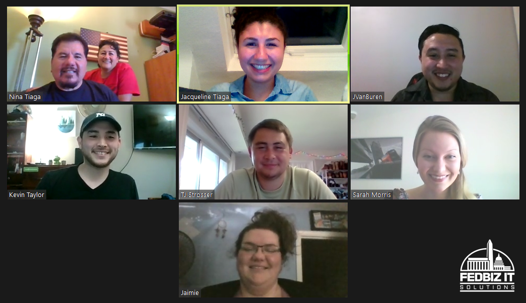 FedBizIT's tweet photo. Wondering how we've been handling COVID-19? We've been working from home since 3/15 &amp; staying safe with our FedBiz IT face masks from @DivinylbyC.❤️We stay connected via Zoom &amp; our (empty) office is CDC-compliant. 💪 We're doing great! #LoudounIsReady #coronavirus #staypositive https://t.co/n8PMcaIxWZ