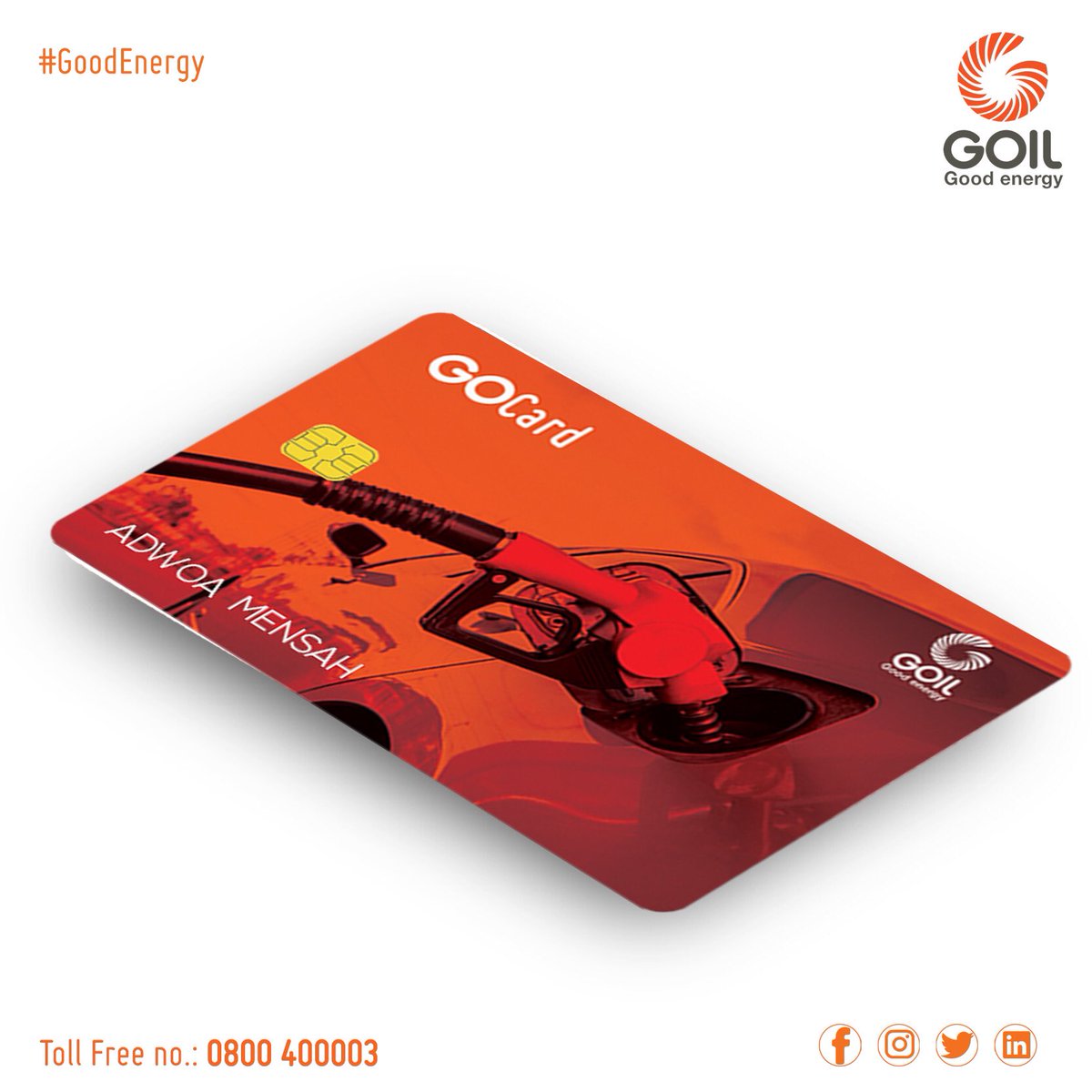 GOIL_Official's tweet photo. GO Unique with GOCard! Each individual receives a customised card embossed with your name or vehicle information. Get yours today!
#GOCard #GOUnique #GOCashless #ConvenienceOnTheGO https://t.co/Oy6c0Xo7lJ