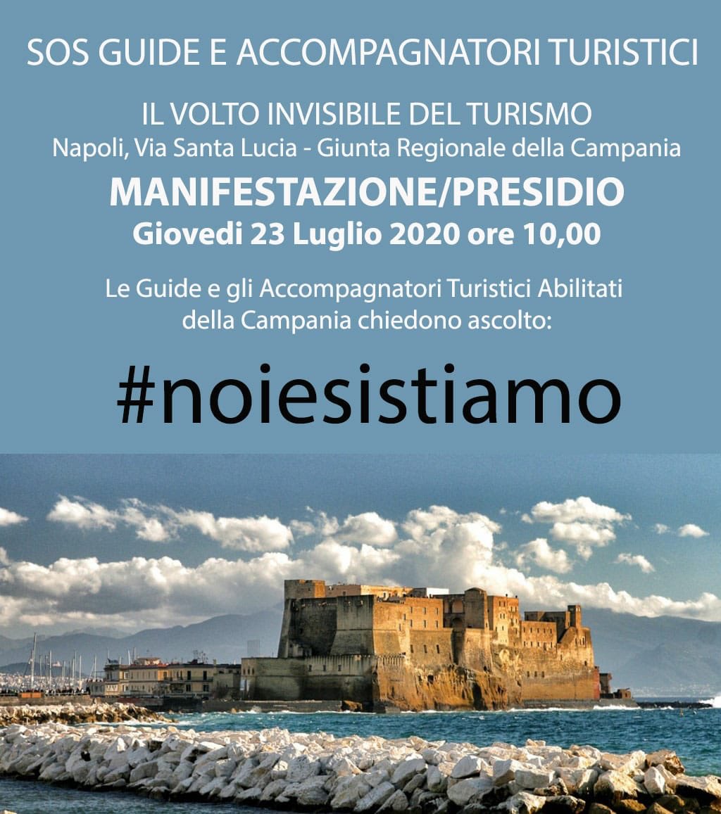 Domani ore 10 le Guide Turistiche gridano il loro #noiesistiamo - vi aspettiamo a Palazzo Santa Lucia a Napoli <a href="/uiltucs/">UILTuCS Uil del Terziario</a> #uiltucs #guideturistiche #sudalavoro #napoli #campania #turismo
