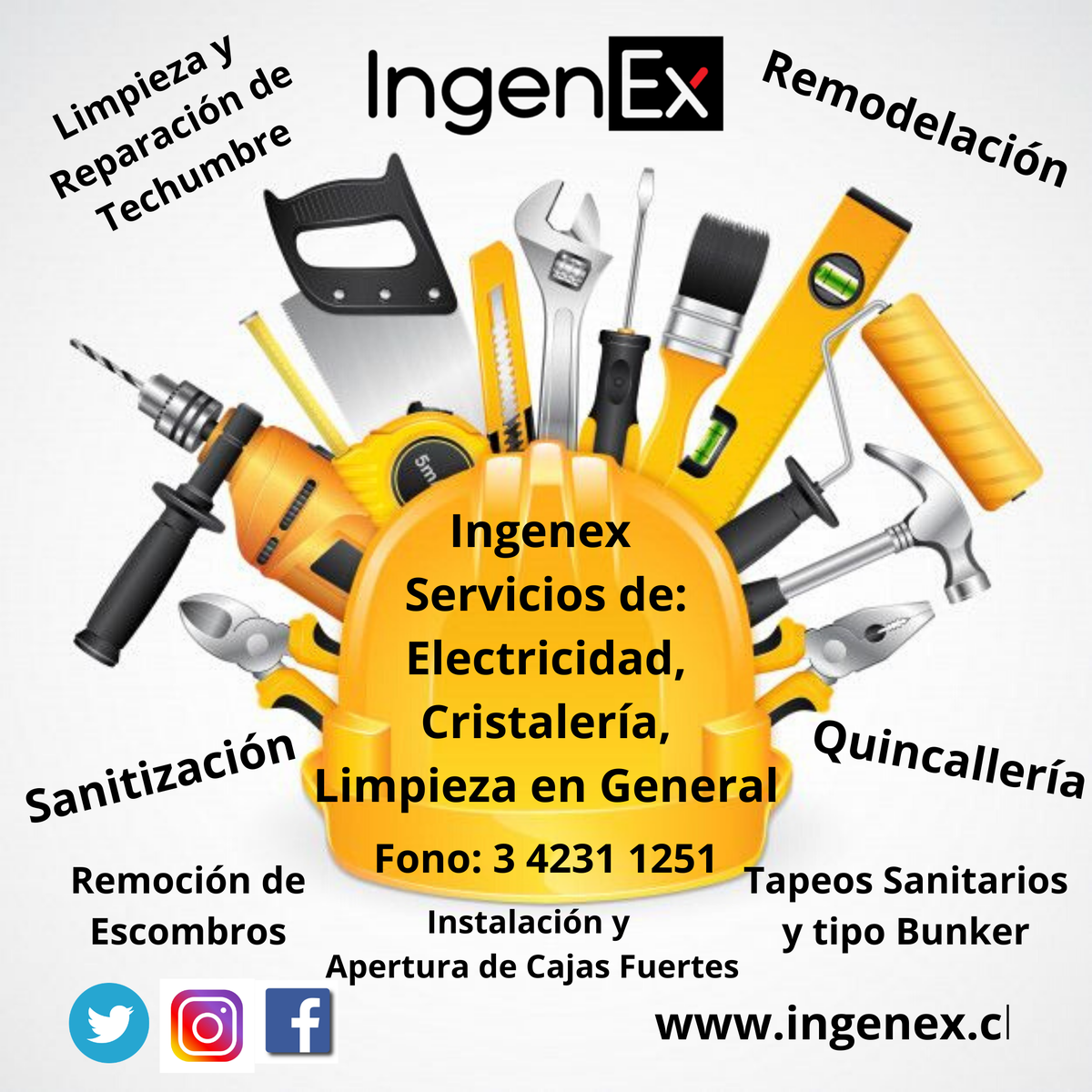 IngenexS's tweet photo. Buenos días, te recordamos los servicios que prestamos y que te pueden ayudar. #cotizacion #ingenex_servicios #mantgencion 🇨🇱🧑‍🔧😷 https://t.co/mNOW8pbltS