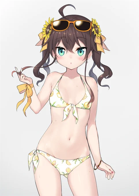 まつりちゃん誕生日おめでとう!!!今年の水着を用意したよ。
 #祭絵 