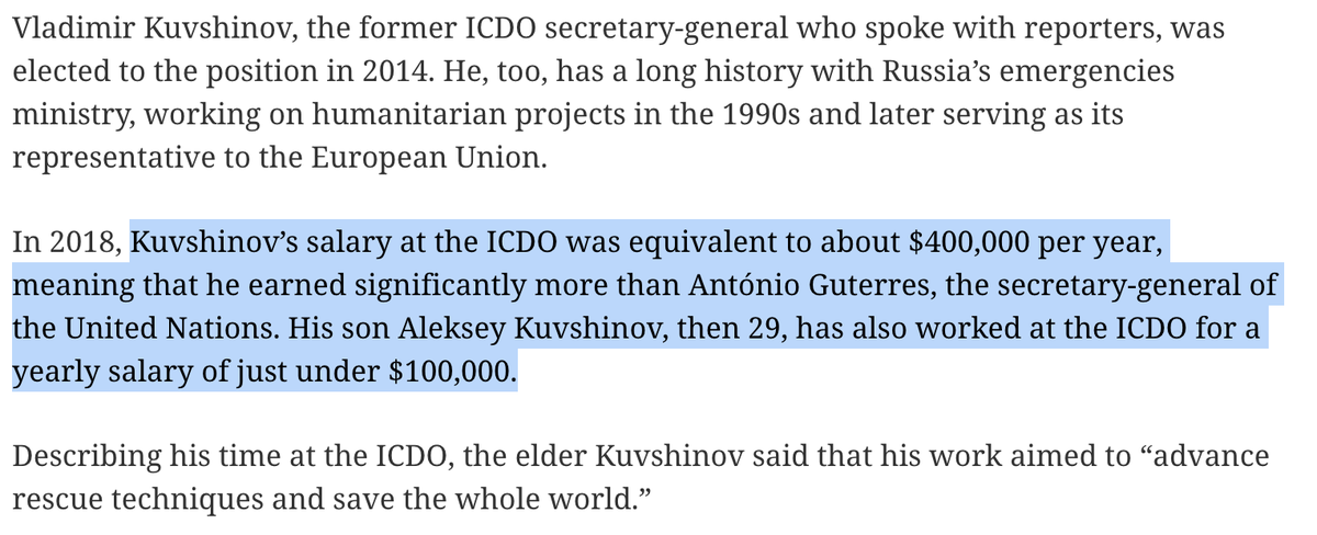 Meanwhile, the organization’s former secretary general earned roughly $400,000 a year — significantly more than the head of the United Nations. 7/