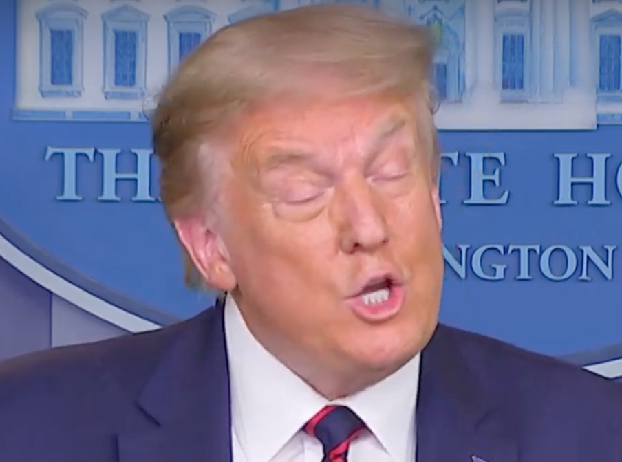 13/ At 20:10 we see Trump's eyebrows and eyelids moving in opposite directions as they elevate and close, respectively — just as he begins to say, "I don't know. I haven't really been following it too much."