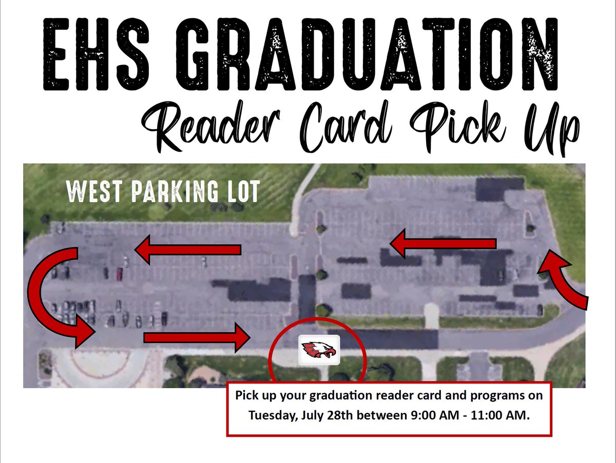 eaglecrest2020's tweet photo. 🎉CLASS OF 2020🎉 If you are attending Graduation, you need to pickup your reader card and programs at EHS on Tuesday! https://t.co/cAgEV9HbLe