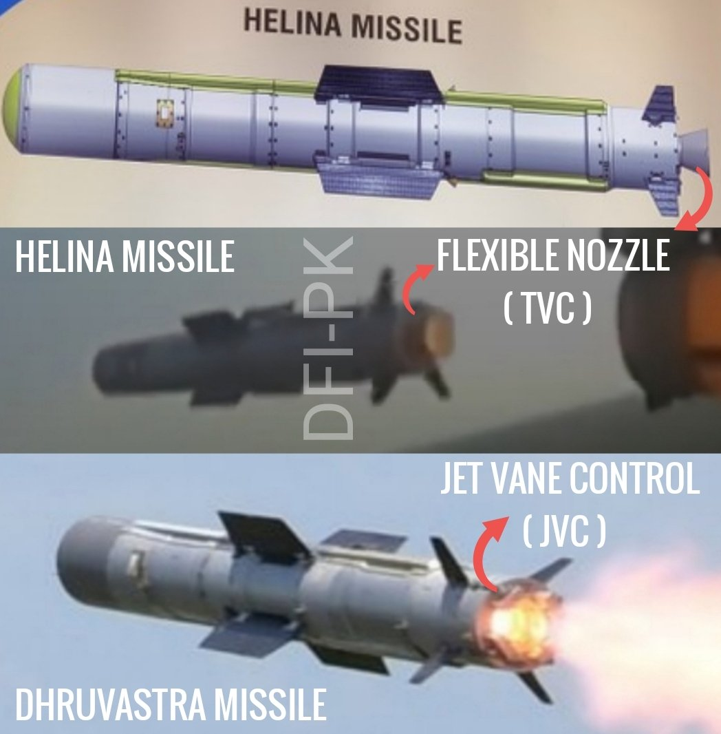 - Here is an important catch by  @Indrani1_Roy on the Dhruvastra missile - Vane system for TVC rather than a flexible TVC nozzle.- NASA X-31 a/c, which was a test bed for understanding TVC, used jet vane control instead of nozzle like in Su-30 (2nd pic) https://twitter.com/Indrani1_Roy/status/1285941856291835905?s=20