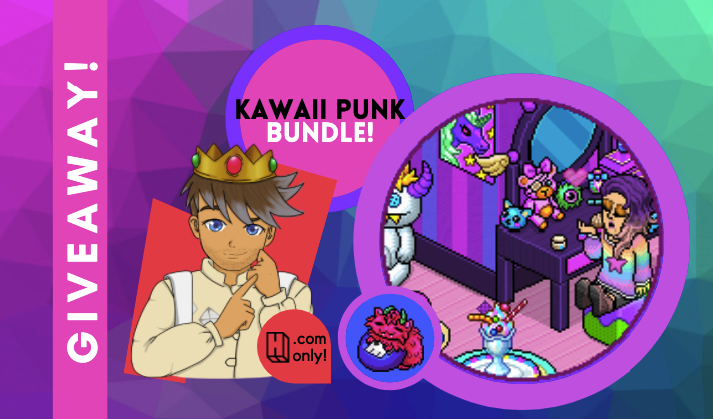 🟣 #Habbo Giveaway 🟣
1 lucky winner will win a Kawaii Punk Bundle! .com only!
💙 Follow <a href="/ChurchleyHabbo/">JamieChurchley</a>
💙 RT this Tweet!
Winner will be chosen at random 11am BST on the 24th of July!
💝 Good Luck! There's not long to enter! 💝