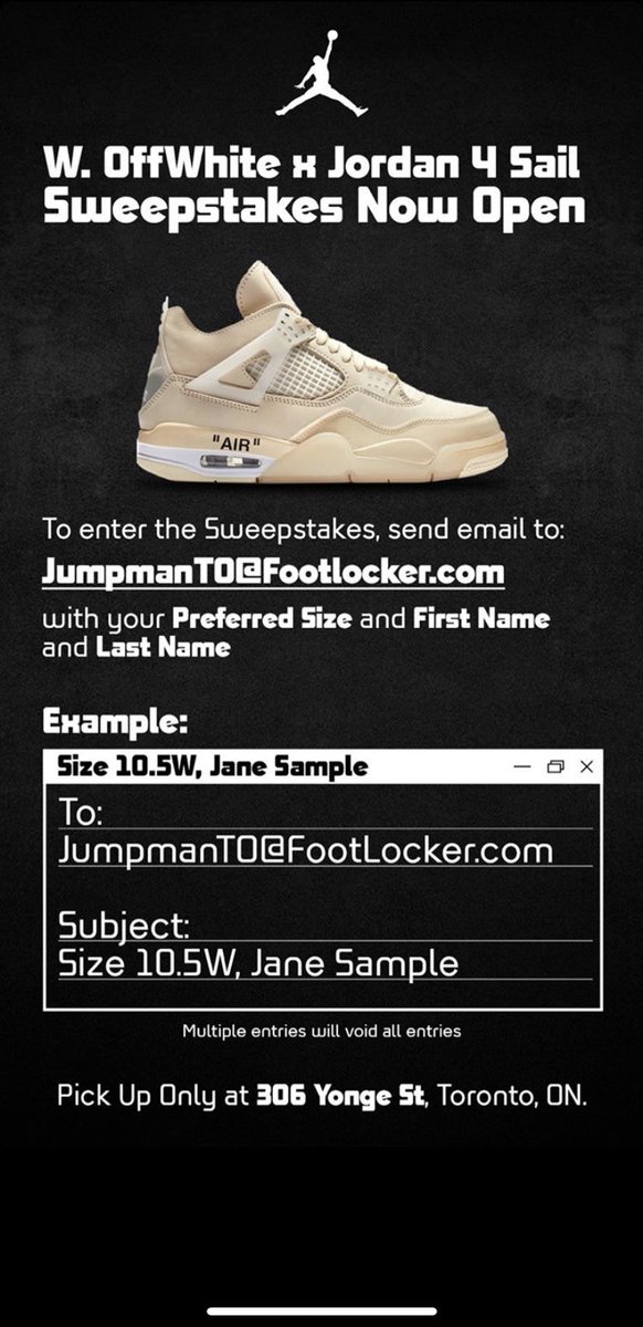 off white air jordan 4 sail raffle