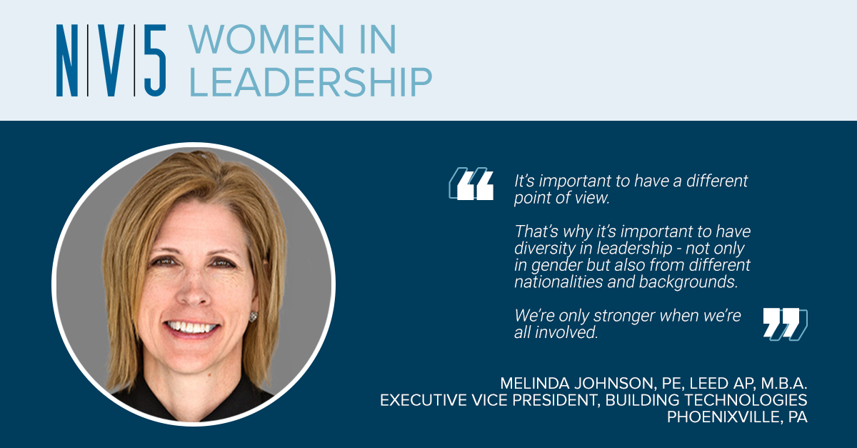 NV5_inc's tweet photo. As Executive Vice President of the Building Technologies group of NV5, Melinda Johnson brings her over 25 years of experience to lead efforts to implement best practices for design, marketing, financials, and quality assurance/quality control (QA/QC).

#NV5WomenInLeadership https://t.co/h626UjnC62