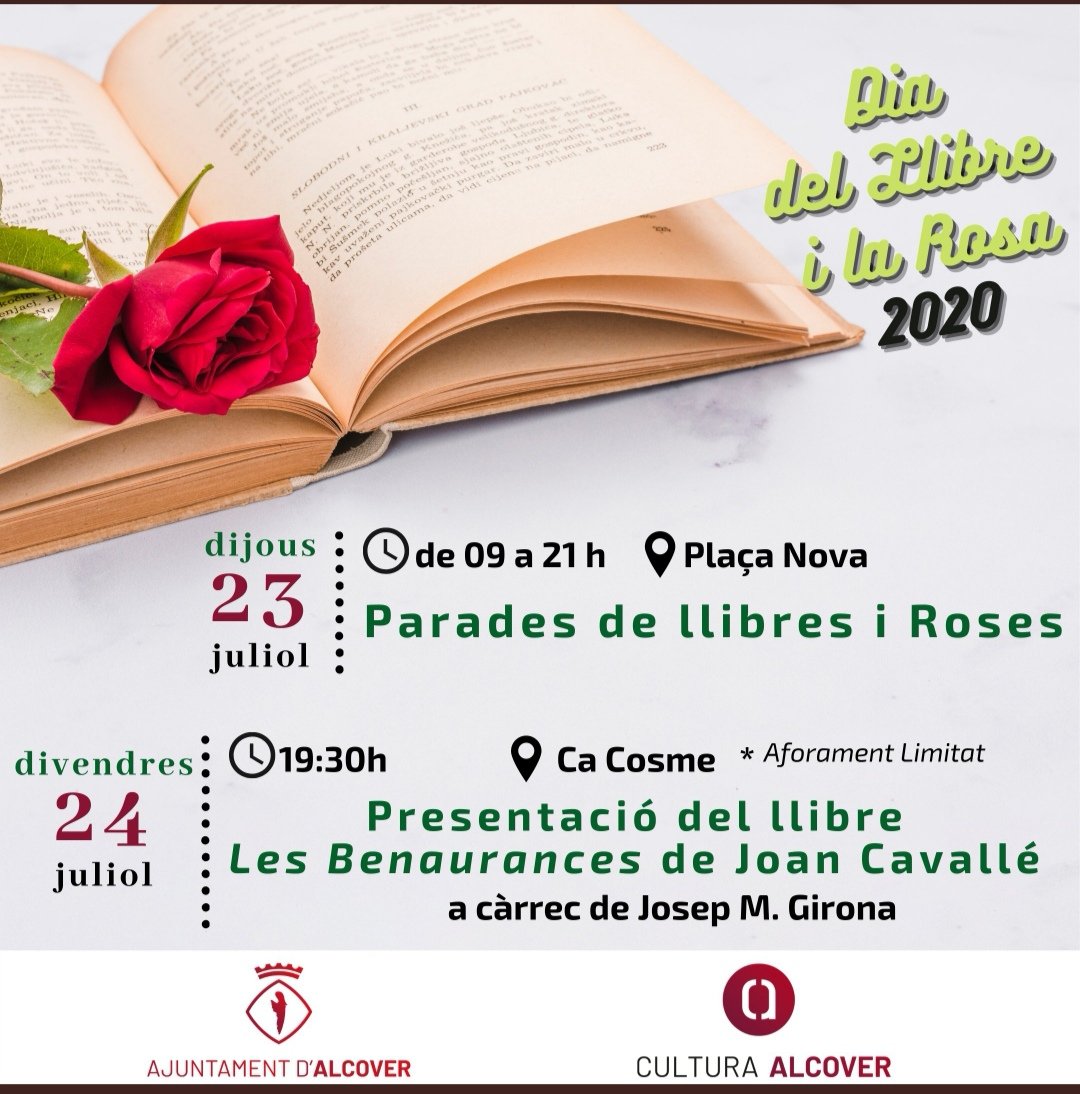 cealcoverencs's tweet photo. Demà serem a la plaça Nova d' #Alcover amb la parada de llibres i butlletins del CEA celebrant el Dia del Llibre i de la Rosa.

Ús hi esperem! https://t.co/q0iJUm8wg1
