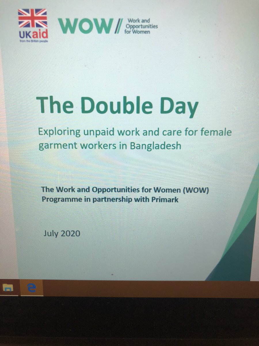 Thank you Baroness Sugg for your participation and great insightful remarks at the WOW event on unpaid work/hidden labour  in global supply chains. I hope everyone will find te report below useful.