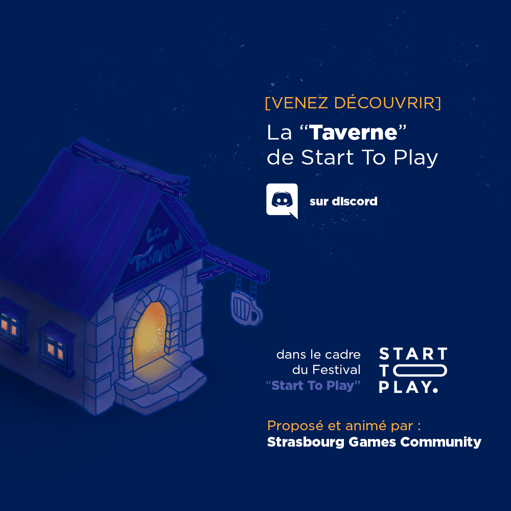 Festival_STP's tweet photo. [Programmation 2020] Start To Play 100% en ligne c'est dans 1 mois ⏰ Et comme nous savons que le bar du festival va vous manquer, un lieu virtuel et éphémère fera sont apparition sur notre Discord : la "Taverne" de Start To Play 🏠 ⬇️Suite⬇️ https://t.co/YqvyEJ7xuD