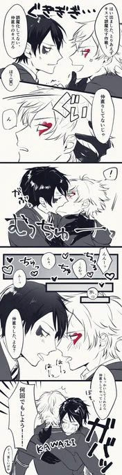 キスで仲直りするデュエス 