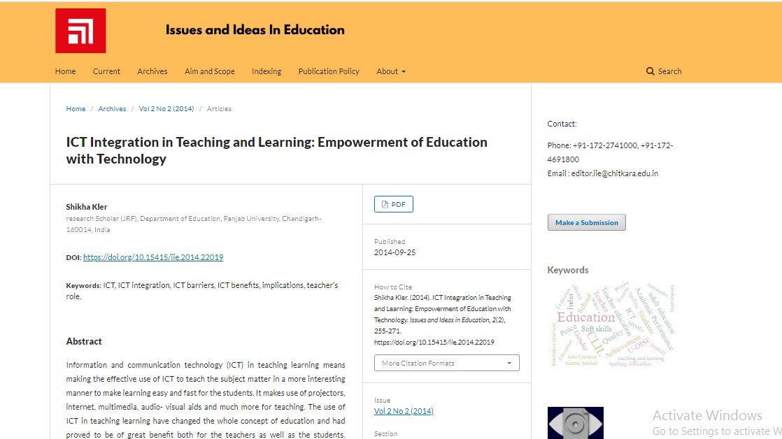 EditorIie's tweet photo. #ICT #Integration ICT barriers ICT #benefits implications teacher’s role
https://t.co/b7JWfJbsWj https://t.co/xG1ECcnV1K