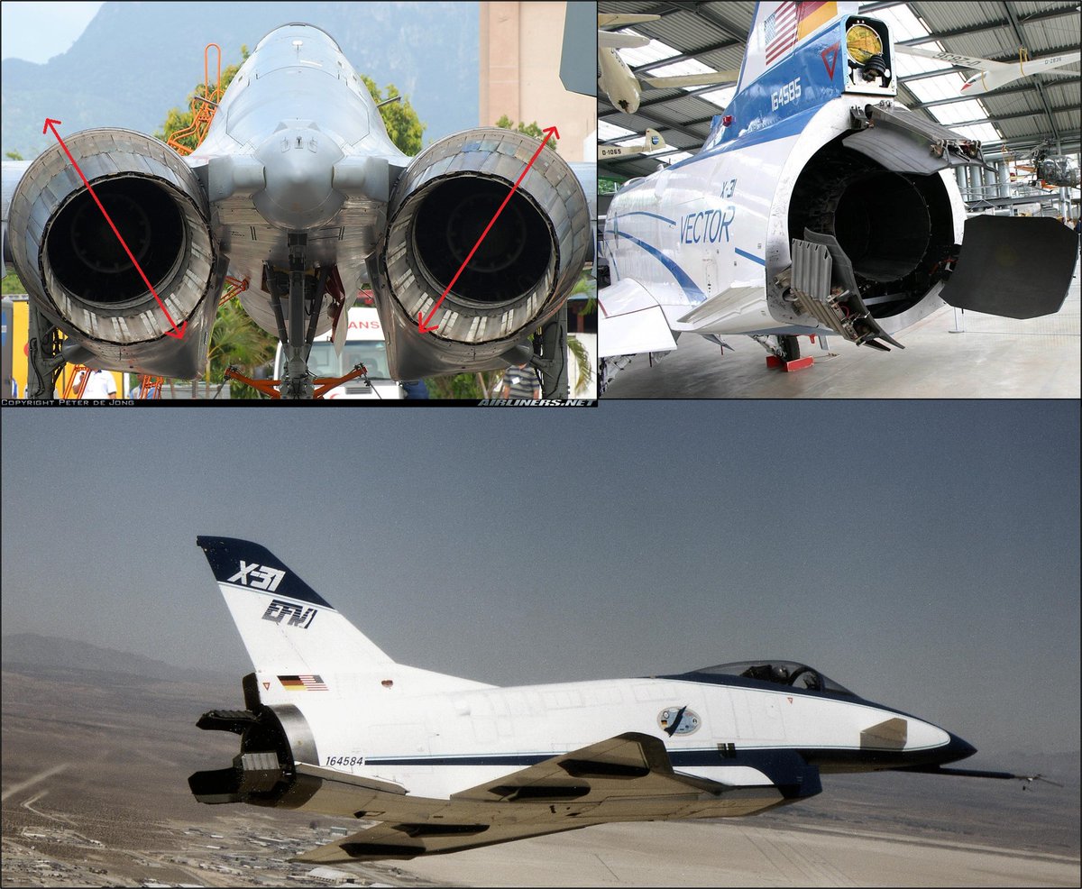 - Here is an important catch by  @Indrani1_Roy on the Dhruvastra missile - Vane system for TVC rather than a flexible TVC nozzle.- NASA X-31 a/c, which was a test bed for understanding TVC, used jet vane control instead of nozzle like in Su-30 (2nd pic) https://twitter.com/Indrani1_Roy/status/1285941856291835905?s=20