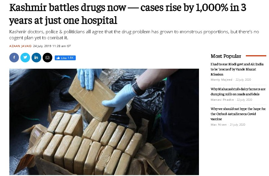 Under PDP government,  #Kashmir saw an astounding 1000% increase in  #drugs cases in hospitals between 2016-2019, this grim situation can be attributed to the lack of  #political will to counter this menace, which has further alienated the youths of  #Kashmir.(15/19)