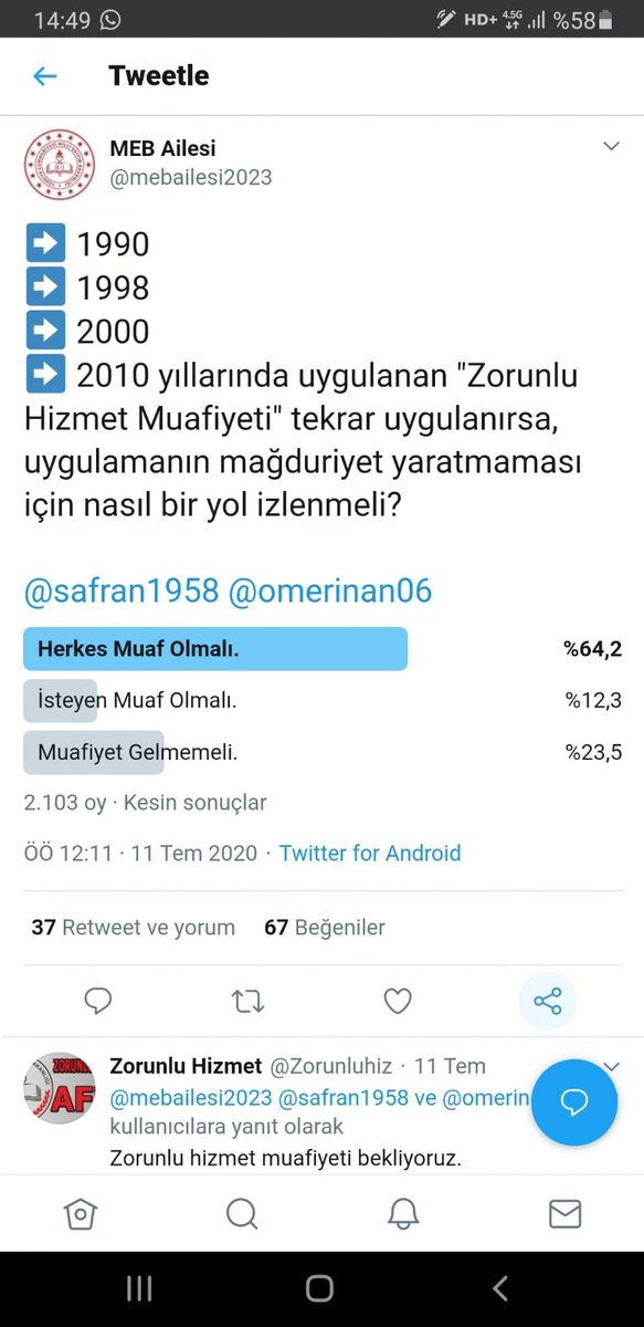 Master86Zorunlu's tweet photo. @tcmeb @cnnturk 2010 dan sonra atanan öğretmenler olarak zorunlu hizmet muafiyeti bekliyoruz https://t.co/xVP8yN1aUJ