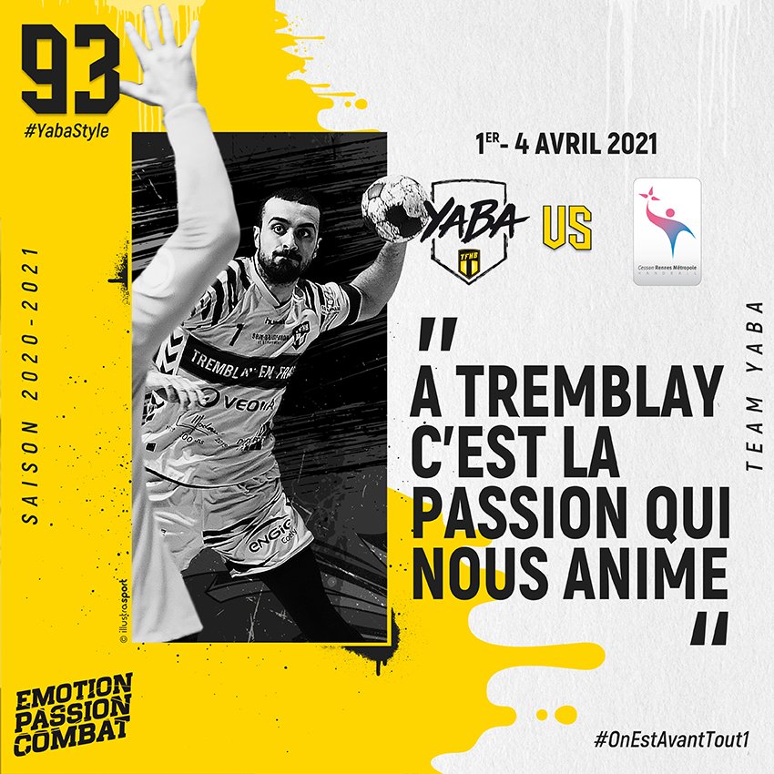 TremblayHB's tweet photo. #GAMEDAYHOME 
🤾‍🥊 1 adversaire 1 match 🥊🤾‍
📅 Après un mois de mars sans matchs à domicile, avril sera placé sous le signe le passion du combat et des défis. Le  champion de @Proligue @crmhb est prévenu.  
💞 A vos agendas 💞
#VivementLaReprise  #YabaStyle #OnEstAvantout1 https://t.co/AuyFXoEsOf