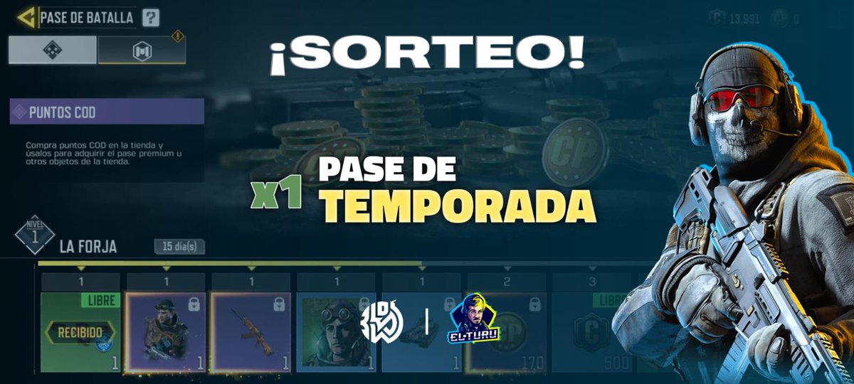 TuruCODM's tweet photo. 📢 ¡SORTEO!

¡Hoy junto a @BlowsGaming traemos un sorteo de un pase de temporada!* 🔥

Para participar:

👤 Sigue a @TuruleleYoutube
👤 Sigue a @BlowsGaming
🔁 RT
➕ Menciona a dos amigos

¡Mucha suerte! 💣

* (termina el día 27/07). https://t.co/MAKds0bAUA