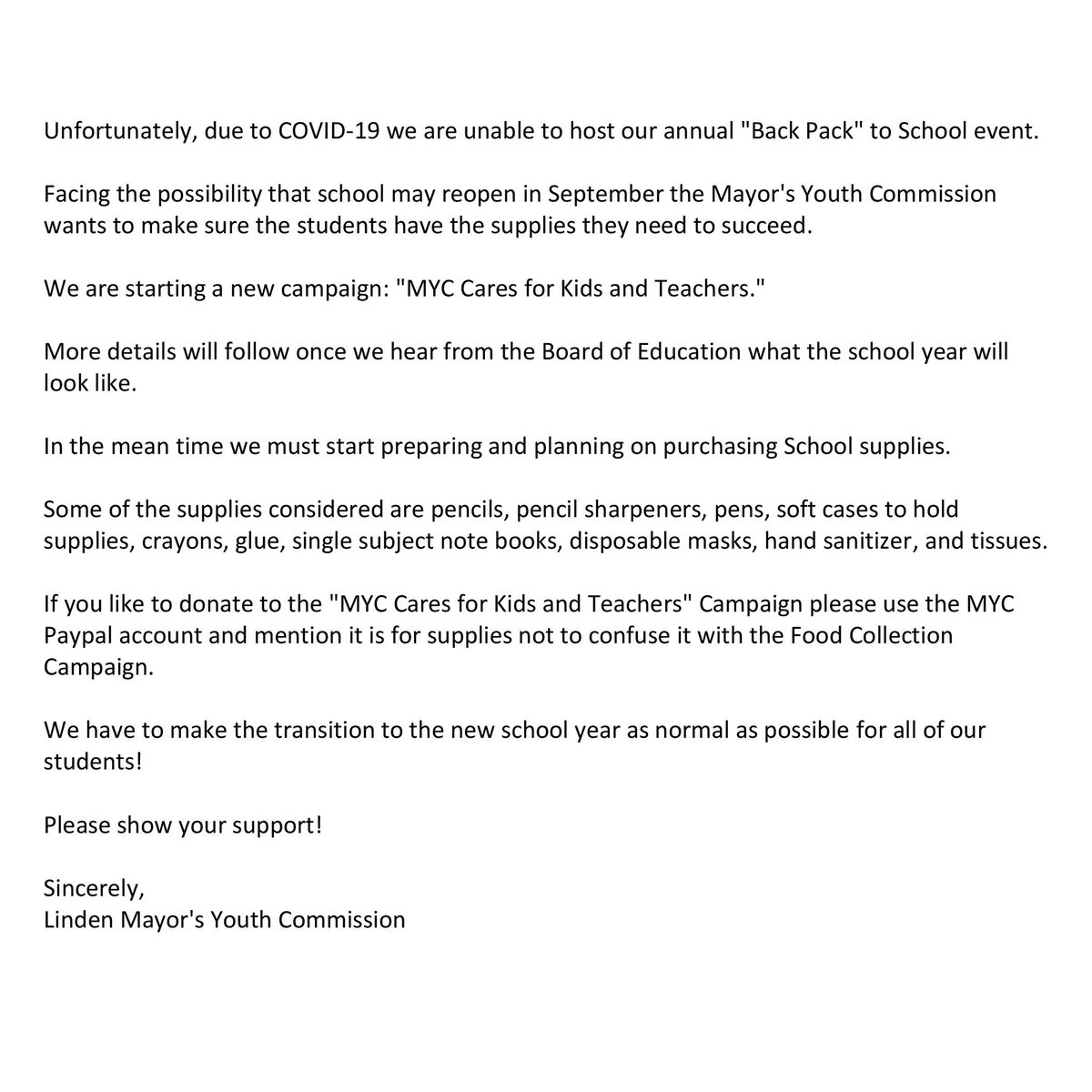 LindenMYC's tweet photo. PLEASE RETWEET: Please see the following statement from @LindenMYC #linden #lindennj #lindenmyc https://t.co/mGk95XOWUn