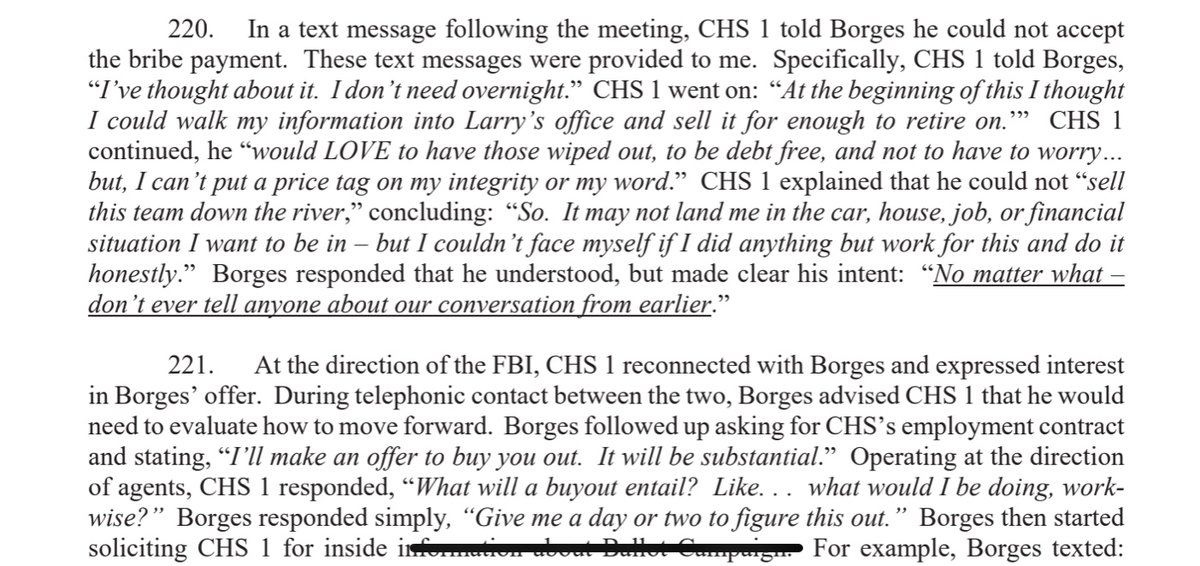 The bribe included a fat check and… paying for a plane ticket? Campaign worker turned it down, and reported it to FBI. FBI asked him to move forward with accepting the bribe while they recorded the interaction.