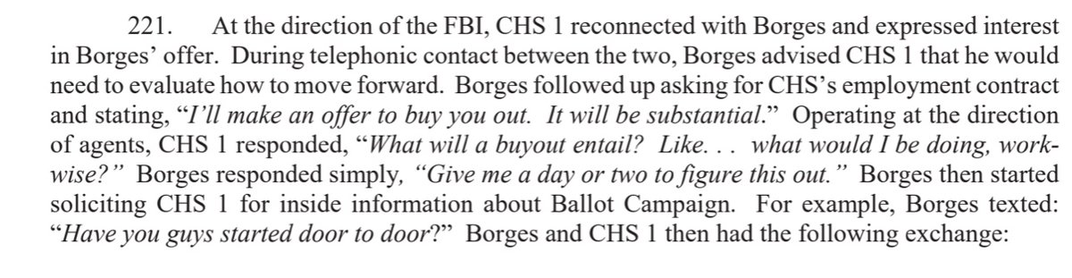 The bribe included a fat check and… paying for a plane ticket? Campaign worker turned it down, and reported it to FBI. FBI asked him to move forward with accepting the bribe while they recorded the interaction.