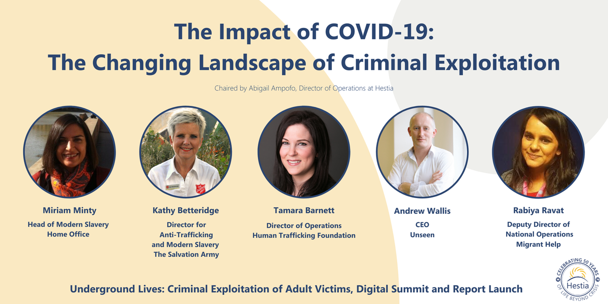 Our last panel will explore how #Covid19 and economic uncertainty has heightened vulnerabilities to #CriminalExploitation & how we can support victims together. With panellists from @migranthelp, @UnseenUK, @salvationarmyuk, @ukhomeoffice & @HumanTraffFdn