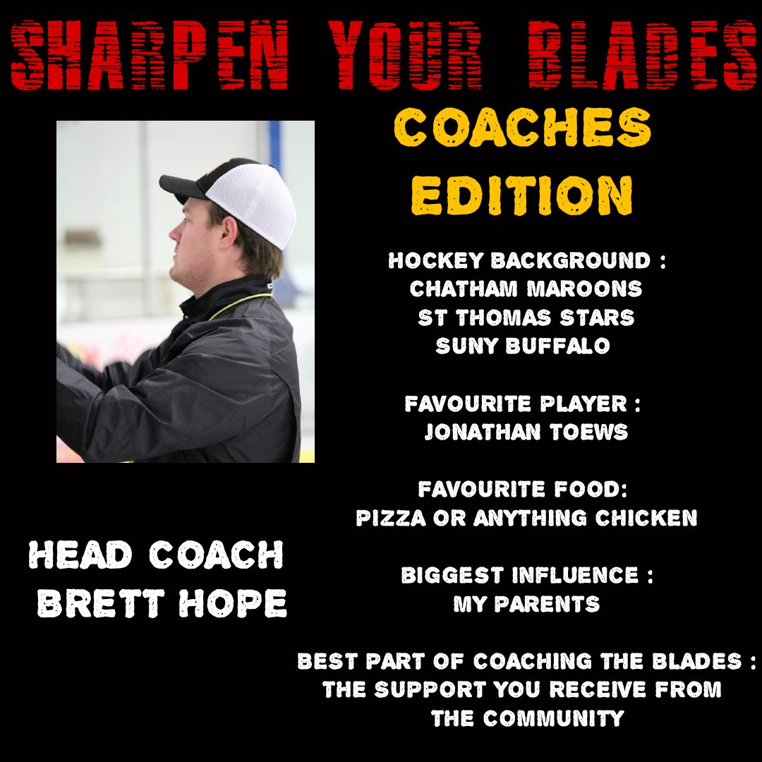 BlenheimBlades's tweet photo. SHARPEN YOUR BLADES: 
COACHES EDITION

Get to know your Blades Head Coach @Hopey1449

#SharpenYourBlades #Coach #BlenheimBlades https://t.co/UQc7RCvFJN