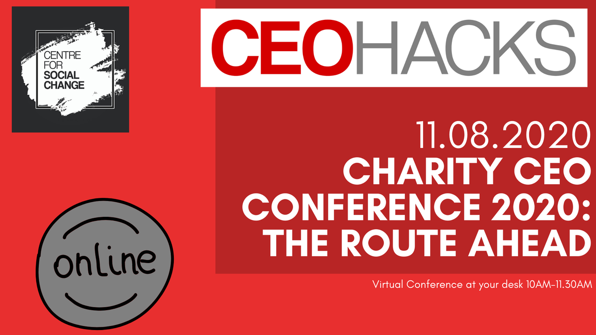 CEOHacksInt's tweet image. In 90 minutes do you want to 'have mastered which new sources of funding you can use to replace income lost from events in 2020?' 

Book now to reserve you FREE place at the Charity CEO Conference 2020 The Route Ahead. 

 ow.ly/UgPb50AF3Ie

#Fundraising
