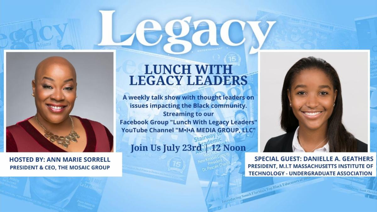 Tune In To Our Next Lunch With Legacy Leaders Show With Danielle Geathers, Hosted by Ann Marie Sorrell! Thursday July 23rd, At 12 Noon. Visit: facebook.com/groups/lunchwi… for a reminder. conta.cc/32EkPJr