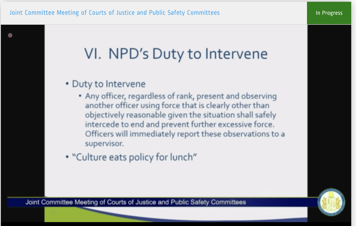 "culture eats policy for lunch"it doesn't matter what the policies are. cops are still cops.