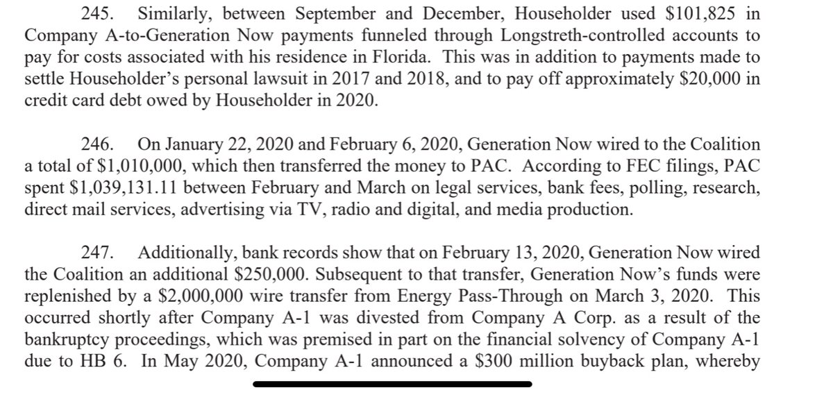 In case you're curious, the bribes also paid for Householder's residence in Florida, personal legal bills, and some pretty whopping payoffs to the rest of the "enterprise" membership team.
