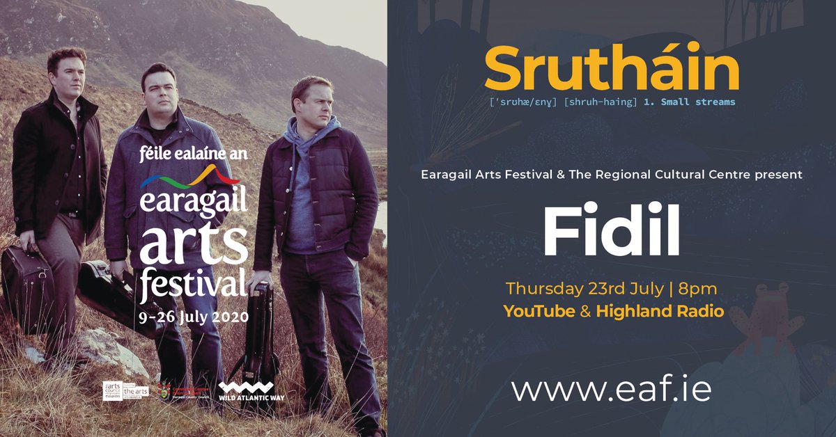 EaragailArts's tweet photo. #eaf2020 & the RCC present @fidil3 tomorrow night at 8pm on YouTube & Highland Radio! More info here https://t.co/fkW8FCsWZd Proudly supported by @donegalcouncil @artscouncil_ie @wildatlanticway #irishmusicparty https://t.co/UILldiHMEv
