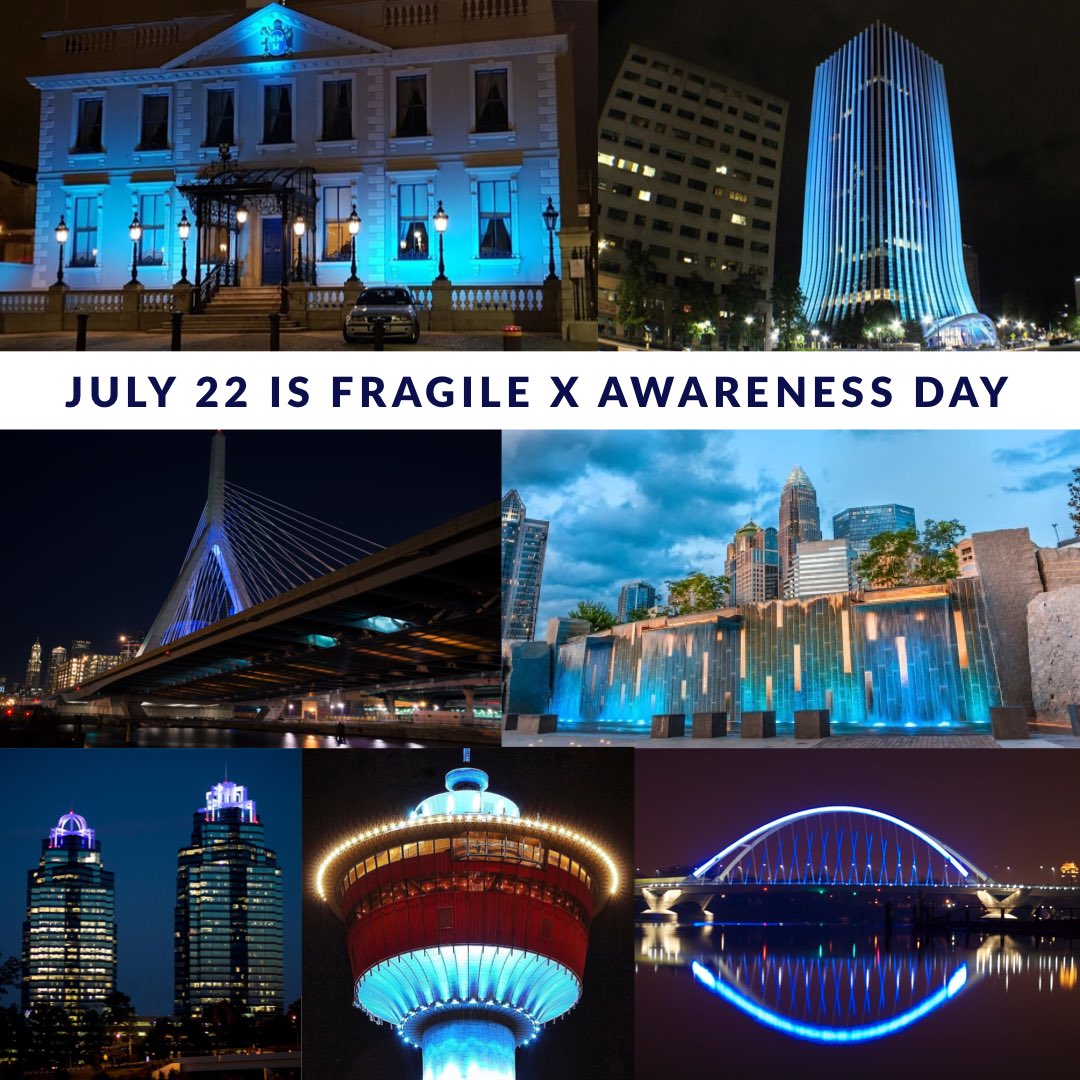FRAXAresearch's tweet image. It's #FragileXAwareness Day! 💙

Join us this evening as we light up across the globe to raise awareness for #FragileXSyndrome!

Don't forget to tag us in your photos from today. We would love to share these moments with you and the rest of the community!

#FragileX #FXAwareness