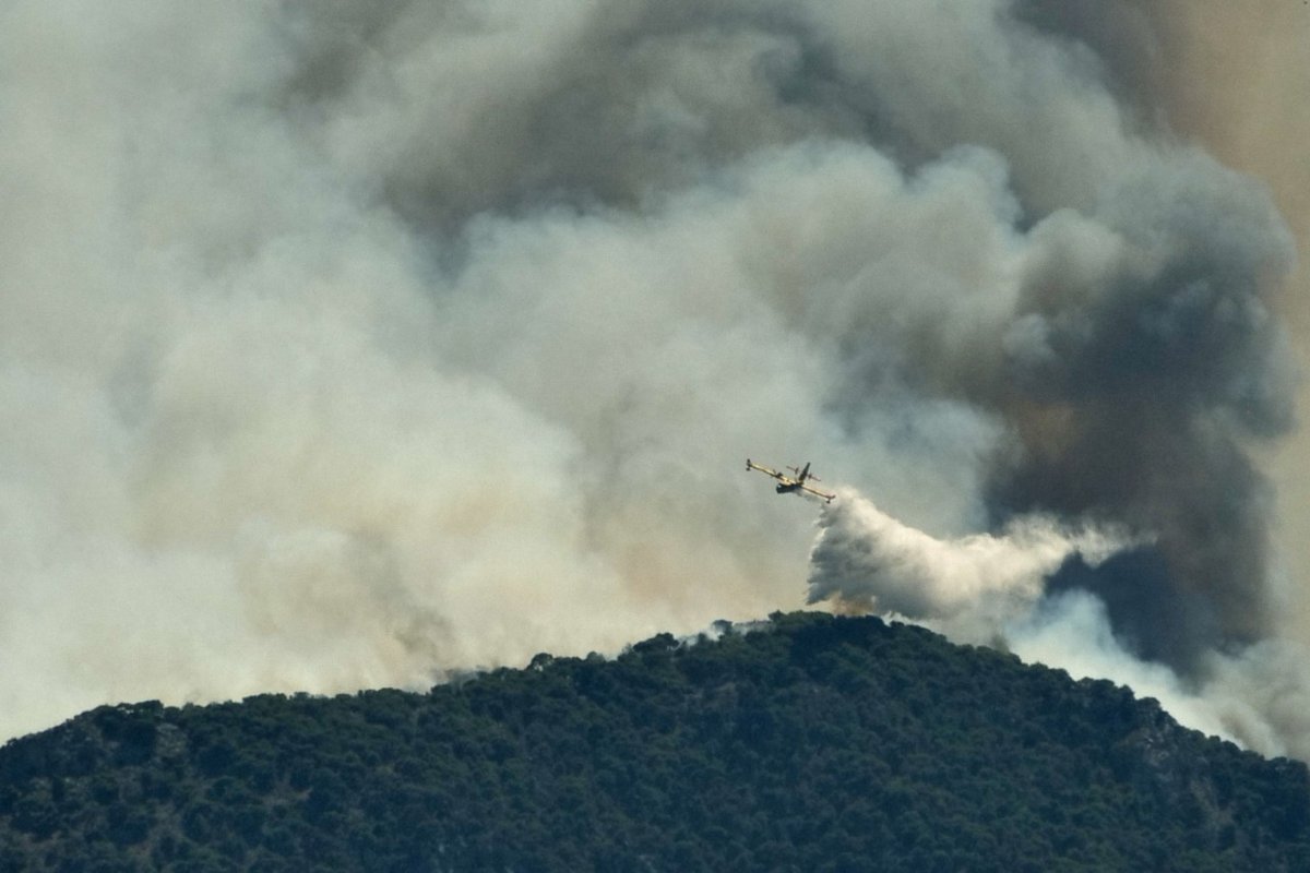 AztecaNoticias's tweet photo. Más de 70 bomberos en #Grecia siguen luchando para controlar un gran incendio forestal avivado en la aldea costera de #Kechries. https://t.co/fc2xFWcre6