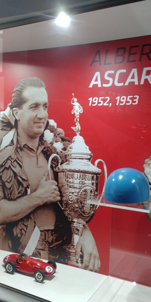 Alberto Ascari was *very* superstitious about his blue helmet. In a test at Monza in 1955, he was wearing a white helmet because his blue one was being repaired after his famous accident in Monaco.He died on that day, at the same age and the same date of the month as his dad 