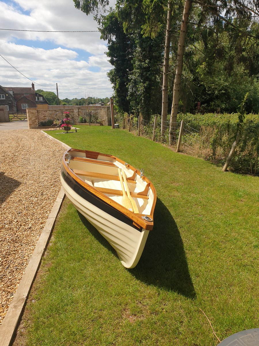 SedgemoorBoats's tweet photo. This gorgeous SB330 Prestige was delivered to it`s new owner last week. It was a birthday present and he loved it!
She looks lovely sitting in the sunshine waiting to be launched. #rowingboatbuilder #Thames #Somerset #pondsandlakes #RiverLoddon #Taunton https://t.co/e1nGTSvQsI
