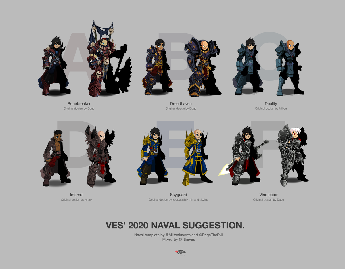 _theves's tweet photo. Last year, i made a few naval from existing armors. I compiled those out and going to suggest it for this year's TLAPD. Which one is your favorite? #aqw https://t.co/1hLN6JC0IS