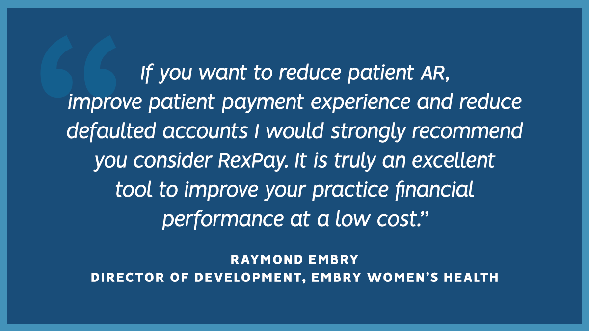 We are so grateful for this customer testimony from a healthcare provider who partners with us! 

#revenuecycle #healthcare #accountsreceivable #customertestimony #rexpay #athenahealth