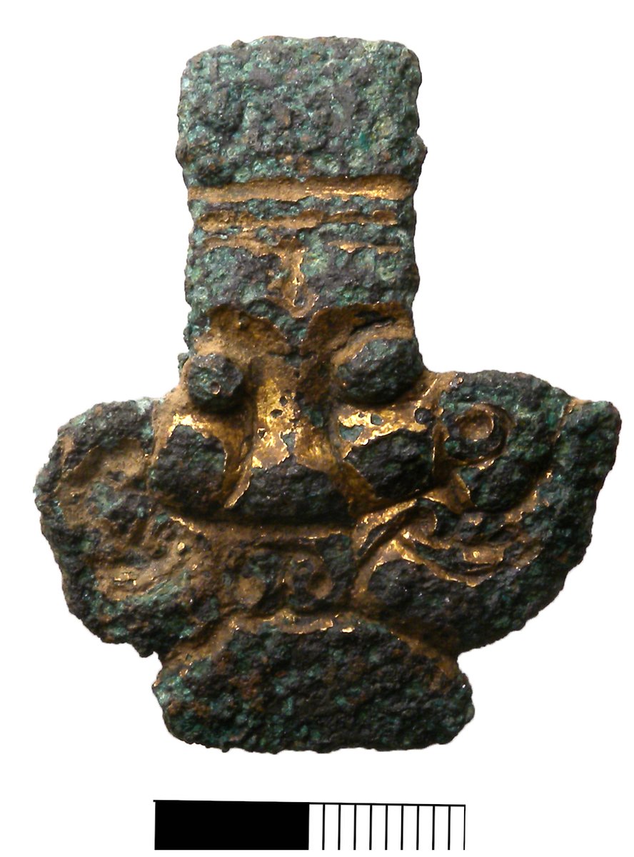 Friends, Join me as we journey through…Famous Moustaches of the PAS ...As seen on late 5th/early 6th century Florid Cruciform Brooches recorded on  @findsorguk The Mike Parker Pearson (NMS-354587)brooch foot, North Norfolk