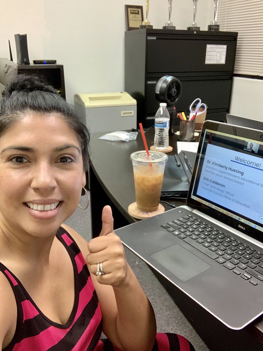 I have my coffee and am ready for Google Camp 2020! Thank you ⁦<a href="/dennisarguello/">Dennis Arguello</a>⁩ for letting me use your office to help me hide away from the little one for a moment. #ieGoogleCamp