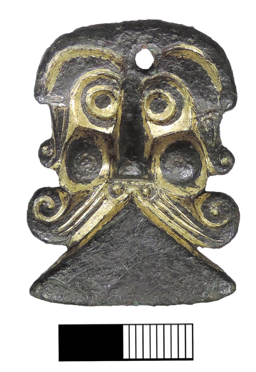 The Heinrich Schliemann (LIN-ACD875)This one’s something of a mystery Possibly a cruciform foot, or a 'spangle' from a pin head, later converted or reused as a pendant.Whatever it is…or was, the Salin Style I dates it to early C6th.Lincolnshire