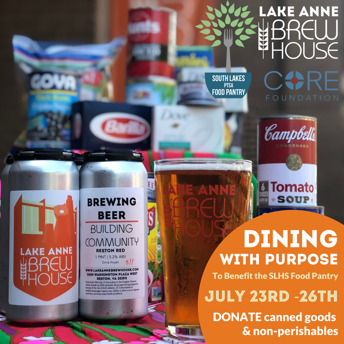 lakeannebrew's tweet image. Bring donations for the SLHS Food Pantry! Together with CORE Foundation, we&apos;ll make the donation.
.
#slhsfoodpantry #corefoundation #diningwithpurpose #brewingbeerbuildingcommunity