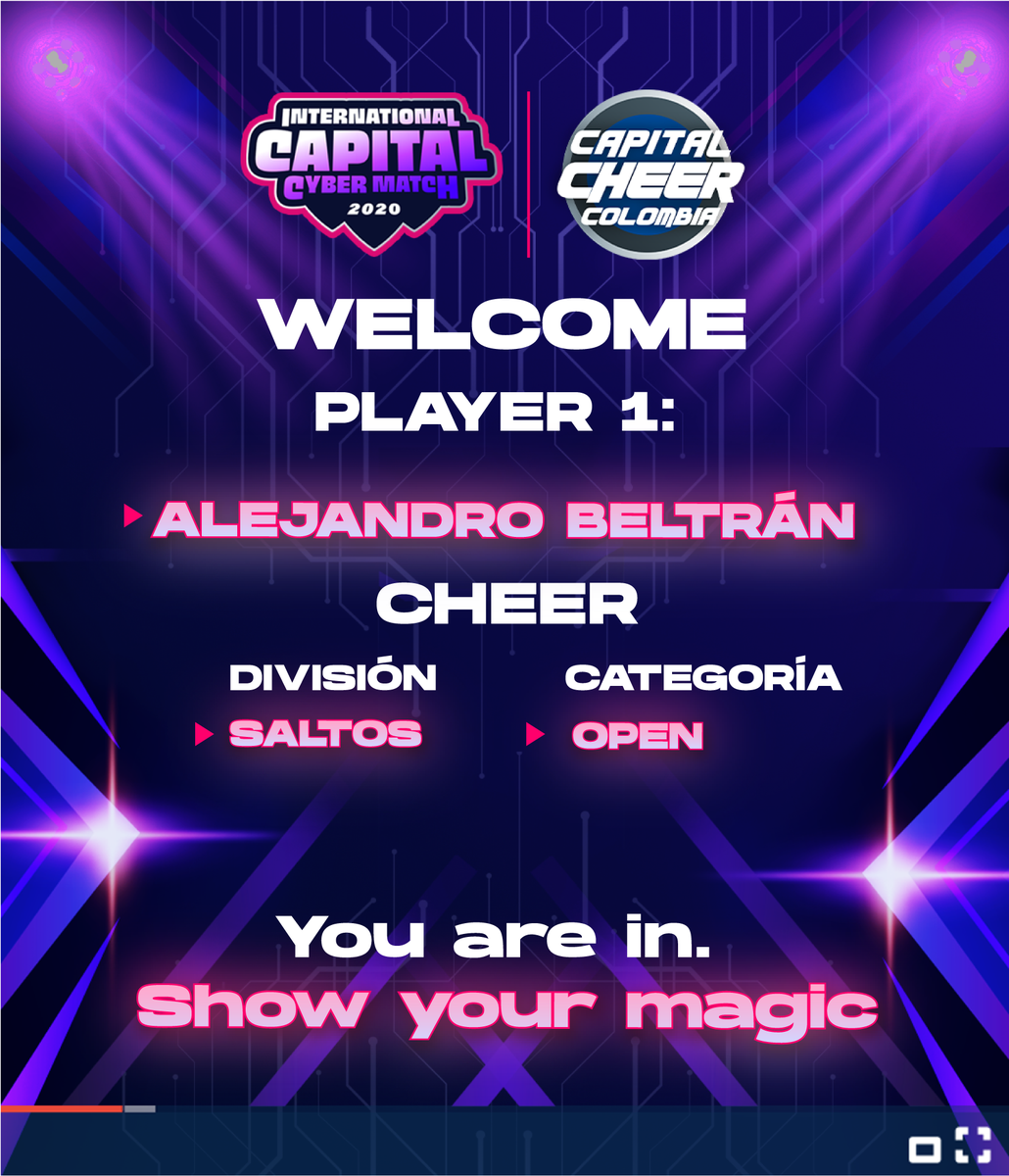 CapitalCheerCol's tweet photo. ¡Inscríbete a nuestro campeonato virtual! Y recibe tu invitación animada o estática. Confirma tu participación al 3204981697 o info@capitalcheercolombia.com ✨👾🏆👾✨ #CapitalCyberMatch #ShowYourMagic https://t.co/ipqKvWK4g6