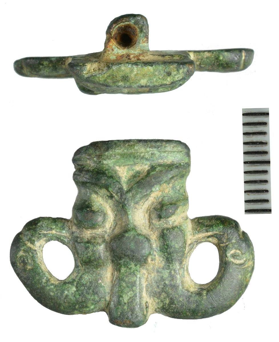 The V. Gordon Childe (SF-EF76BD)A detachable side knob [stop it] from a Florid CruciformThe lug visible on the reverse originally attached it to the headplate of the brooch with an iron pinEast Cambridgeshire