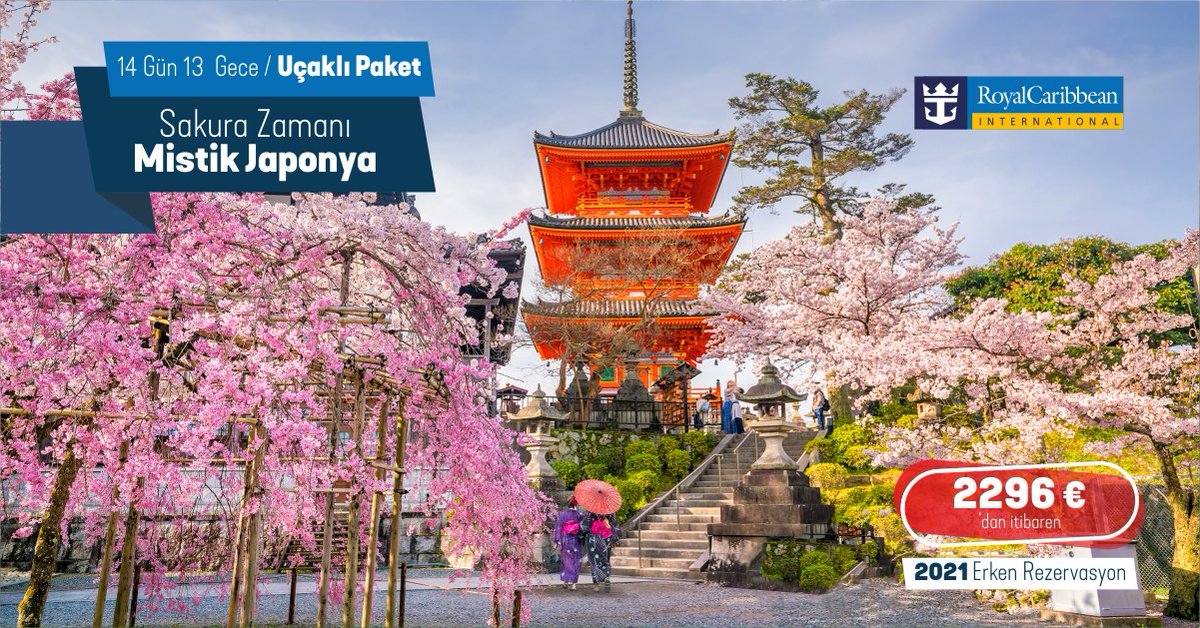 Özel Destinasyonlara 2021 Erken Rezervasyon Fırsatları Devam Ediyor. #QuantumoftheSeas ile #Sakura Zamanı Mistik Japonya
2296 €'dan başlayan fiyatlarla sizi bekliyor #Japonya'nın mistik dünyasını keşfetmek için 444 80 92 numaralı telefon bizimle hemen iletişime geçebilirsiniz.