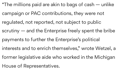  Bags of cash ... not regulated, not reported.
