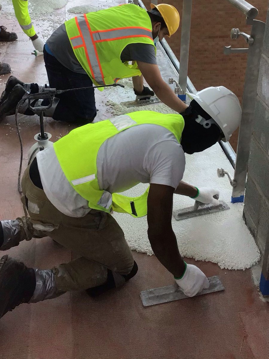 DDTerrazzo's tweet photo. Doyle Dickerson Terrazzo crew members are working on several projects all across the Southeastern United States this week. Check out some of our installers on the job site!
#terrazzo
#construction
#terrazzoinstallation https://t.co/sgopxvljmv